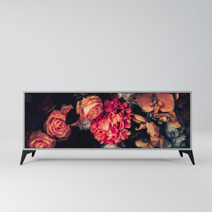 NEVERENDING BLOOM 3-Door Sideboard in Grey Finish