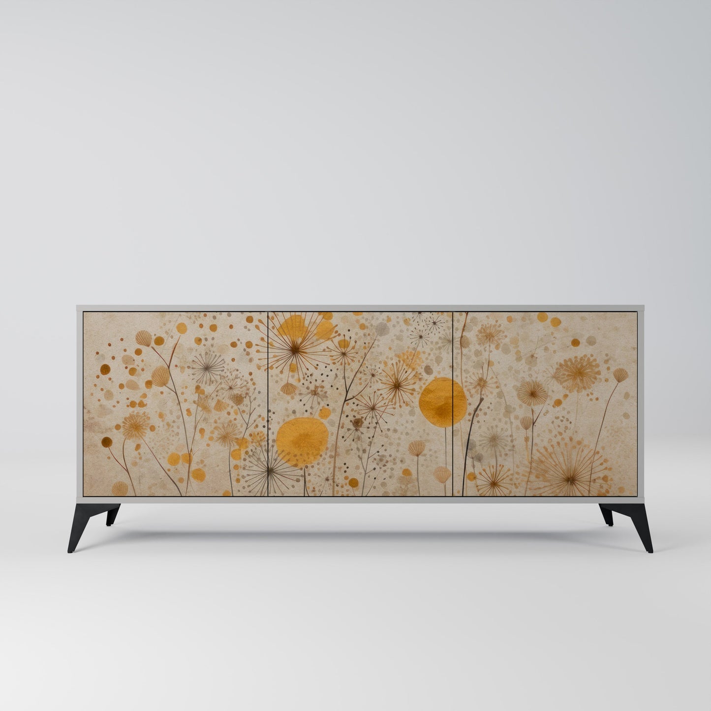 MORNING GLADE 3-Door Sideboard in Grey Finish