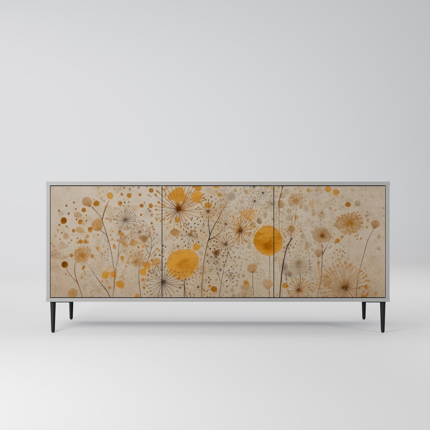 MORNING GLADE 3-Door Sideboard in Grey Finish