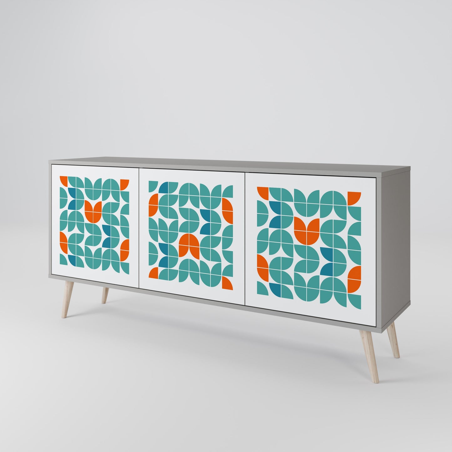 BE THE CHANGE 3-Door Sideboard in Grey Finish
