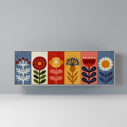 SCANDIC FLOWERET 3-Door Sideboard in Grey Finish