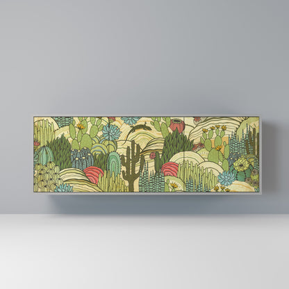 SUCCULENTS KALEIDOSCOPE Buffet 3 Portes Finition Grise