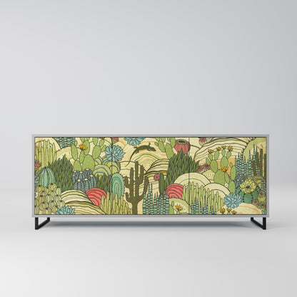 SUCCULENTS KALEIDOSCOPE Buffet 3 Portes Finition Grise