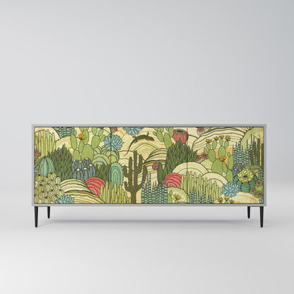 SUCCULENTS KALEIDOSCOPE Buffet 3 Portes Finition Grise