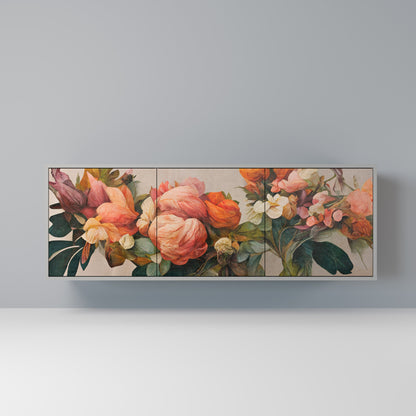 STYLISH BEAUTY Buffet 3 Portes Finition Grise