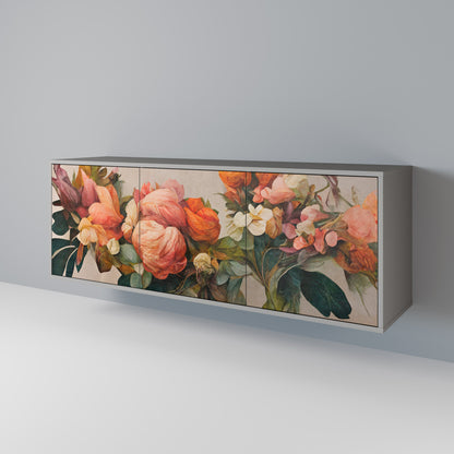 STYLISH BEAUTY Buffet 3 Portes Finition Grise