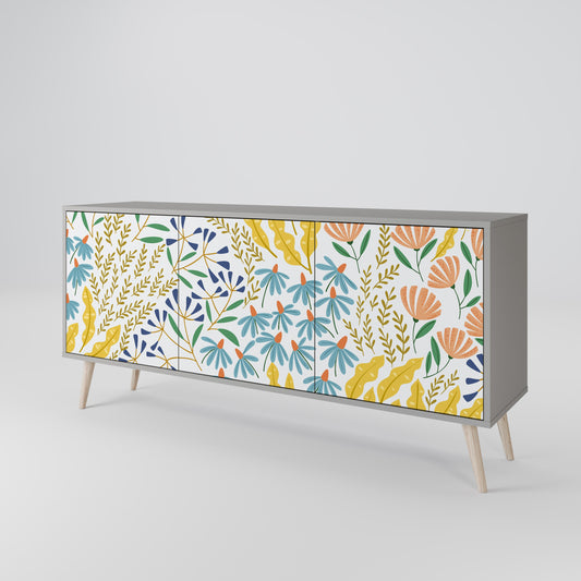 HELLO SPRING 3-Door Sideboard in Grey Finish
