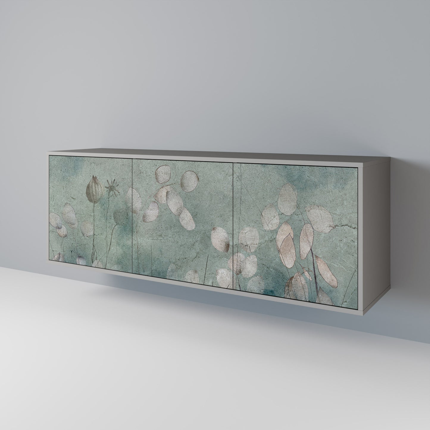 NIGHT LADY 3-Door Sideboard in Grey Finish