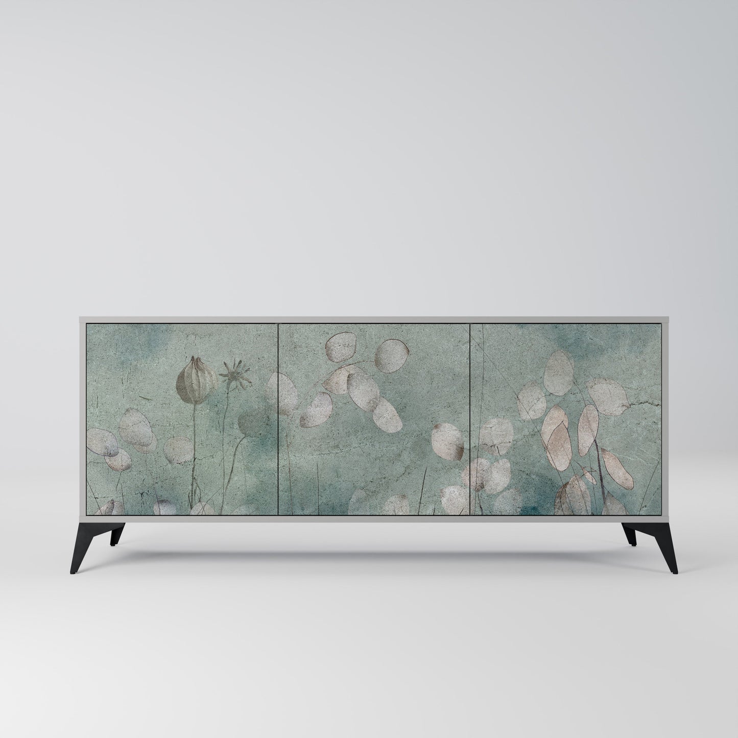 NIGHT LADY 3-Door Sideboard in Grey Finish