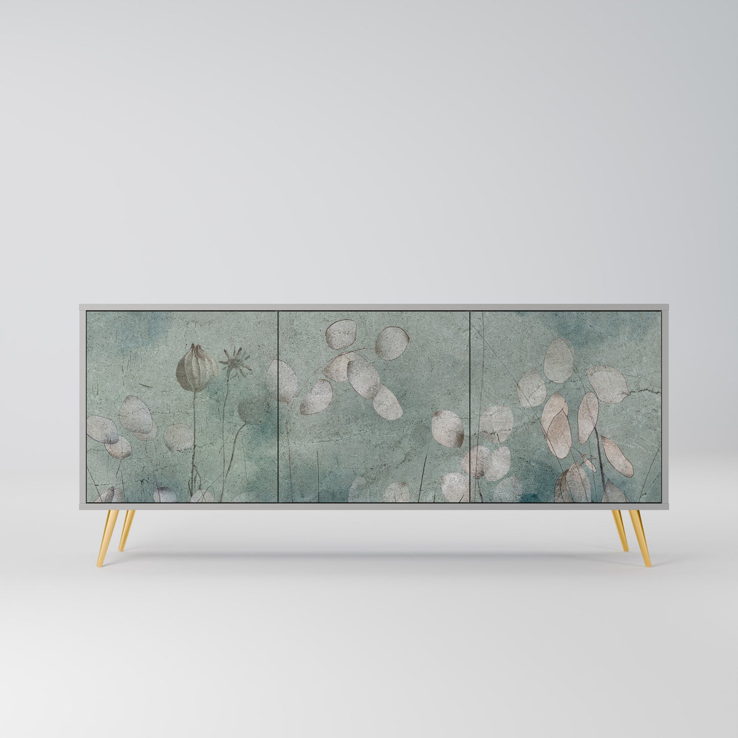 NIGHT LADY 3-Door Sideboard in Grey Finish