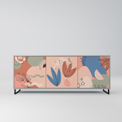 PASTEL DESTINY Buffet 3 Portes Finition Grise