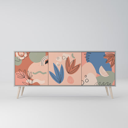 PASTEL DESTINY Buffet 3 Portes Finition Grise