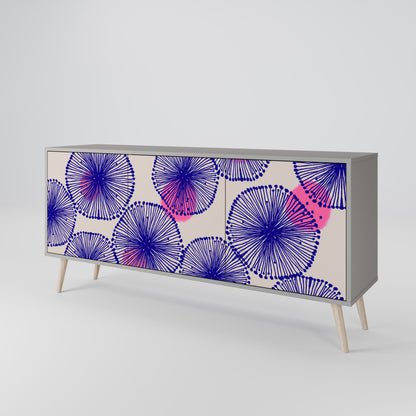 MAGIC NATURE Buffet 3 Portes Finition Grise