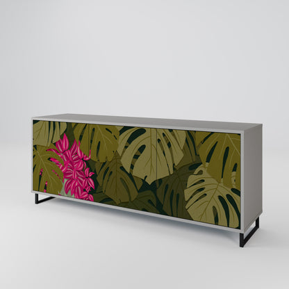 TROPICAL BEAUTY 3-Door Sideboard in Grey Finish