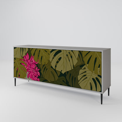 TROPICAL BEAUTY 3-Door Sideboard in Grey Finish