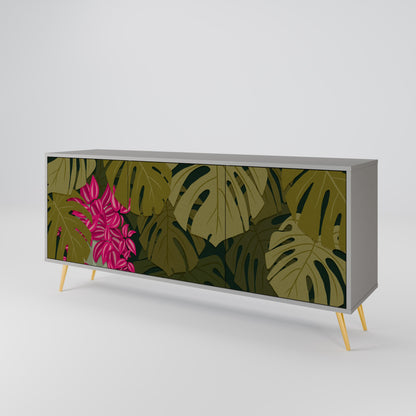 TROPICAL BEAUTY 3-Door Sideboard in Grey Finish