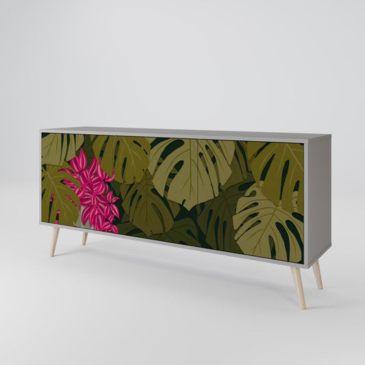 TROPICAL BEAUTY 3-Door Sideboard in Grey Finish