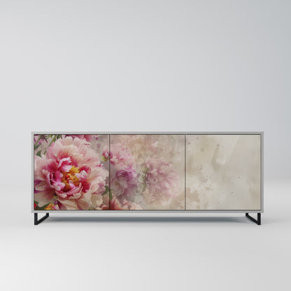 PEONY WHISPER 3-Door Sideboard in Grey Finish