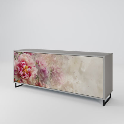 PEONY WHISPER 3-Door Sideboard in Grey Finish