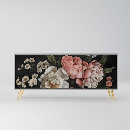 LUSH ELEGANCE 3-Door Sideboard in Grey Finish