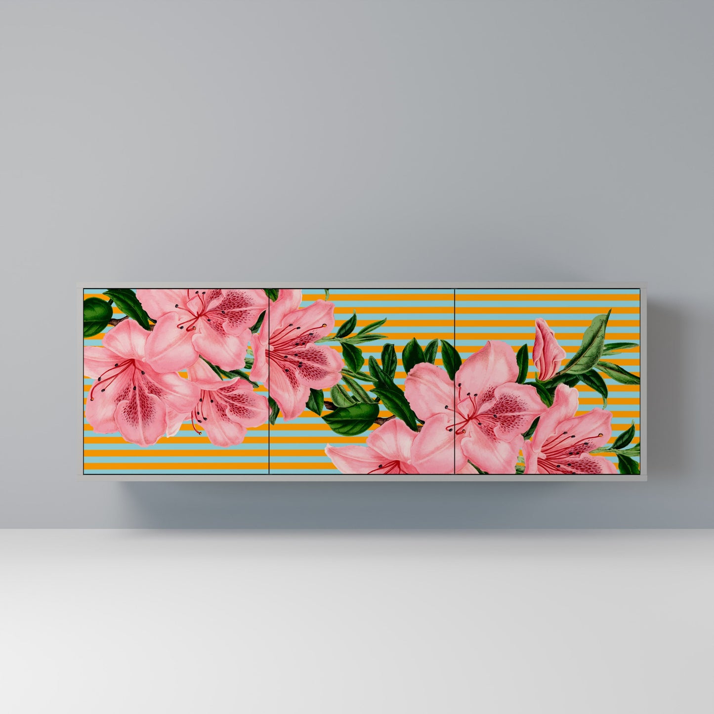 FRAGILE BEAUTY 3-Door Sideboard in Grey Finish