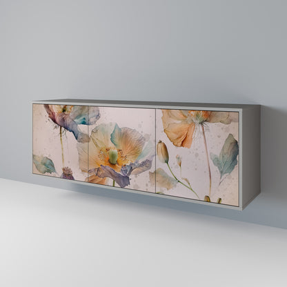 SOFTEN POPPY 3-Door Sideboard in Grey Finish