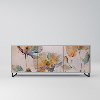 SOFTEN POPPY 3-Door Sideboard in Grey Finish