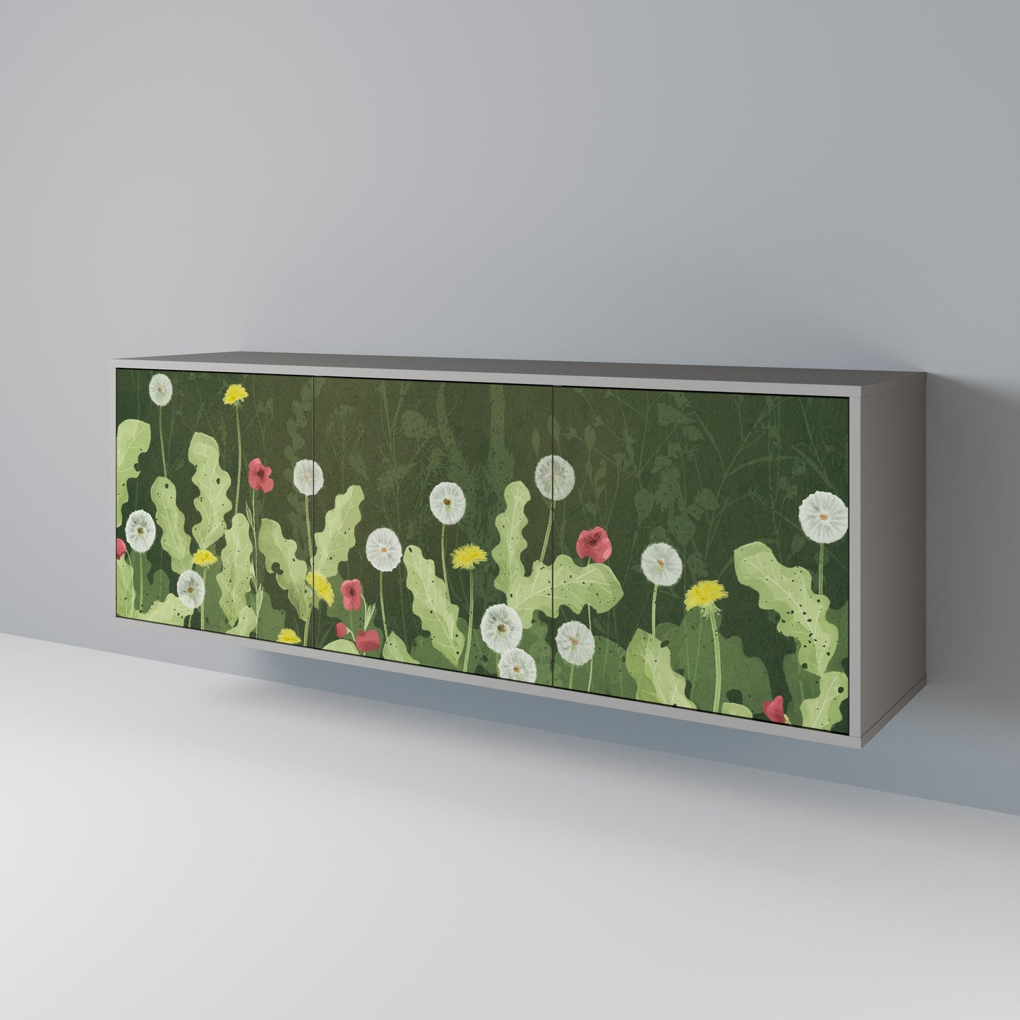 DANDELION AMUSE 3-Door Sideboard in Grey Finish