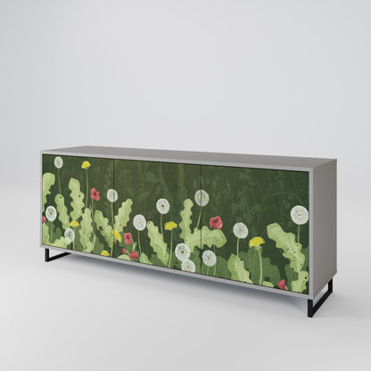 DANDELION AMUSE 3-Door Sideboard in Grey Finish