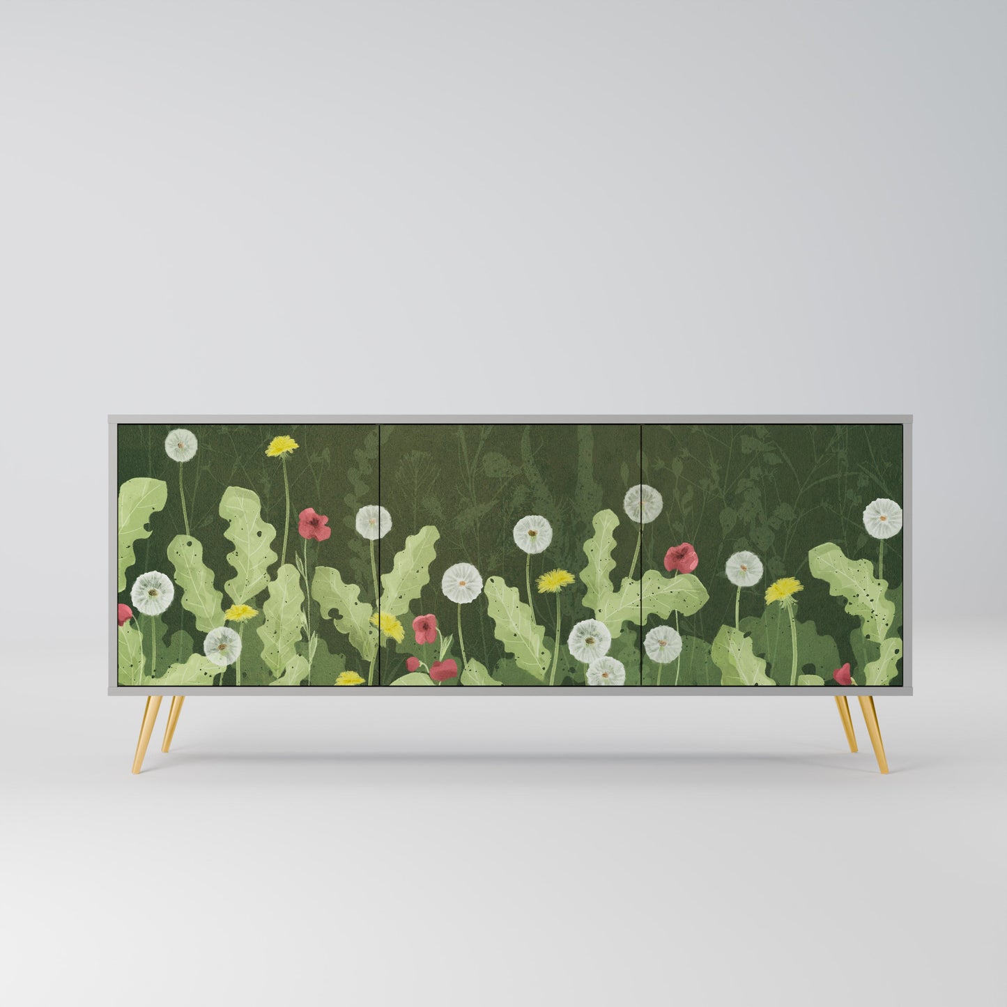 DANDELION AMUSE 3-Door Sideboard in Grey Finish