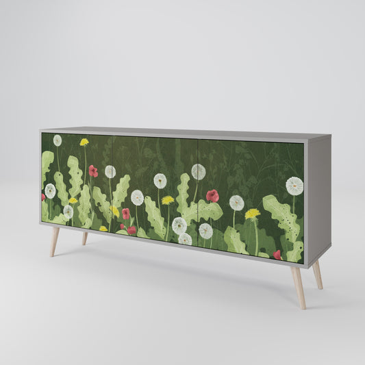 DANDELION AMUSE 3-Door Sideboard in Grey Finish