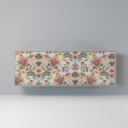 ORGANIC FOLKLORE 3-Door Sideboard in Grey Finish