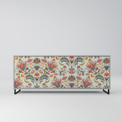ORGANIC FOLKLORE 3-Door Sideboard in Grey Finish