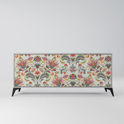 ORGANIC FOLKLORE 3-Door Sideboard in Grey Finish