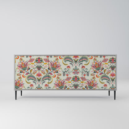 ORGANIC FOLKLORE 3-Door Sideboard in Grey Finish