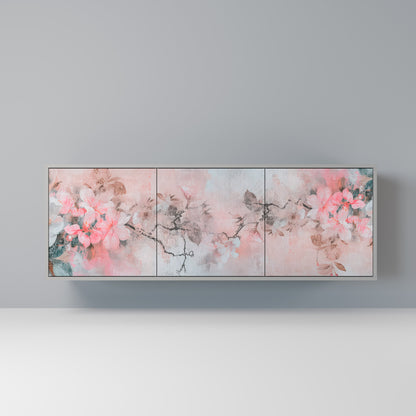 CHERRY BLOSSOM 3-Door Sideboard in Grey Finish