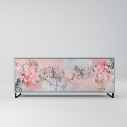 CHERRY BLOSSOM 3-Door Sideboard in Grey Finish