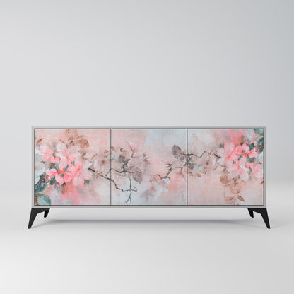 CHERRY BLOSSOM 3-Door Sideboard in Grey Finish