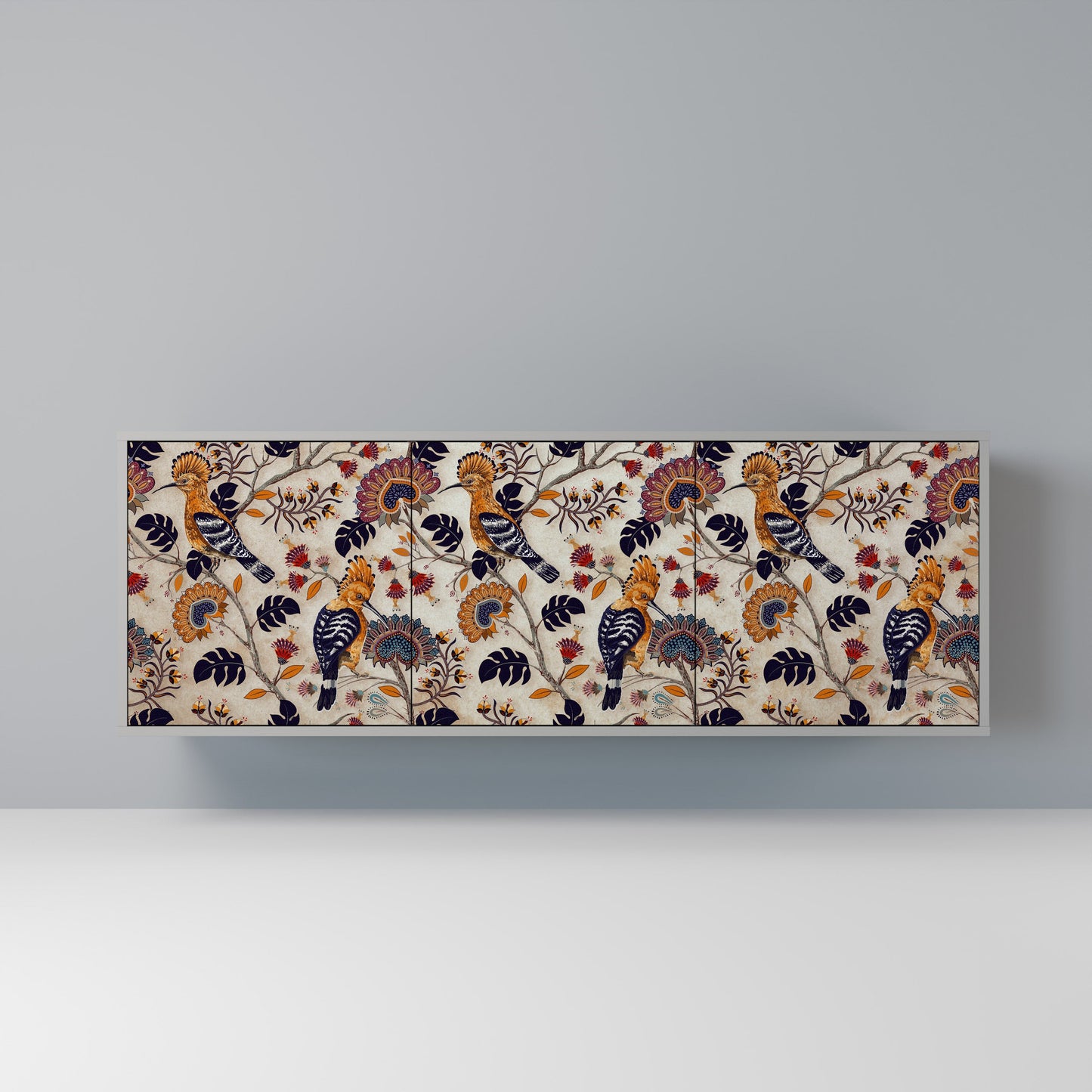 EMINENT HOOPOE 3-Door Sideboard in Grey Finish