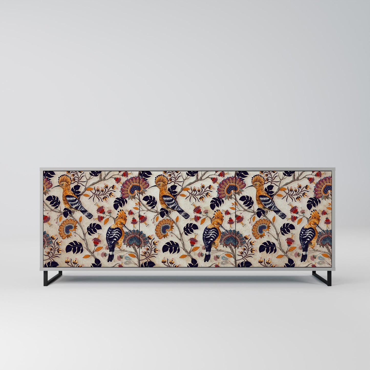 EMINENT HOOPOE 3-Door Sideboard in Grey Finish