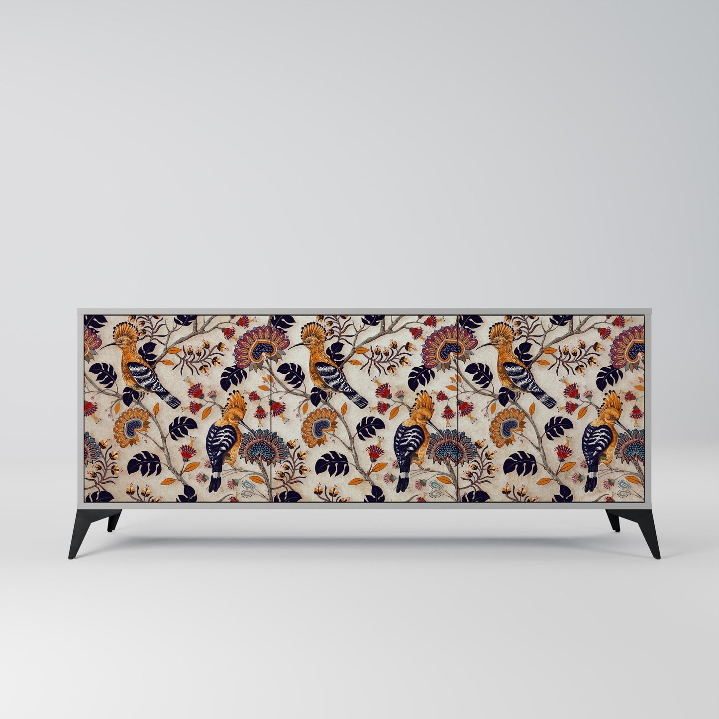 EMINENT HOOPOE 3-Door Sideboard in Grey Finish