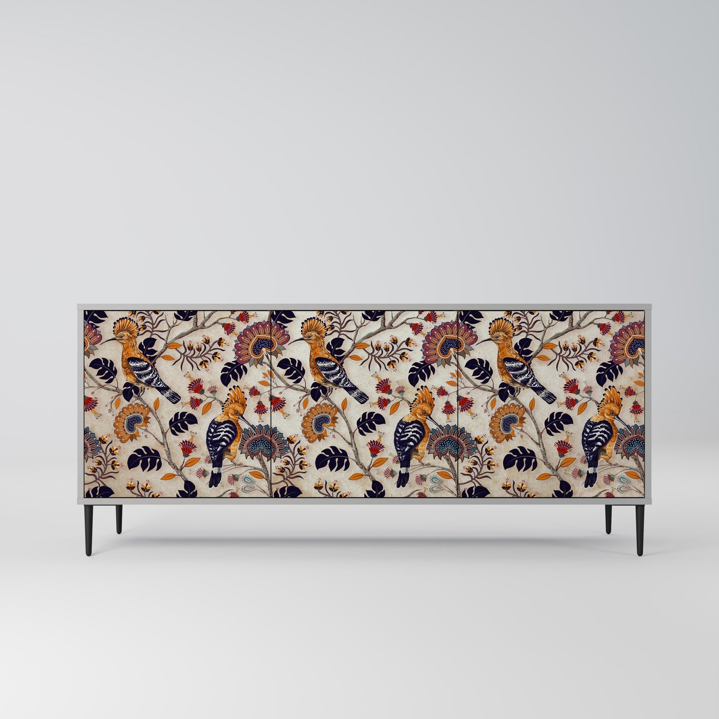 EMINENT HOOPOE 3-Door Sideboard in Grey Finish