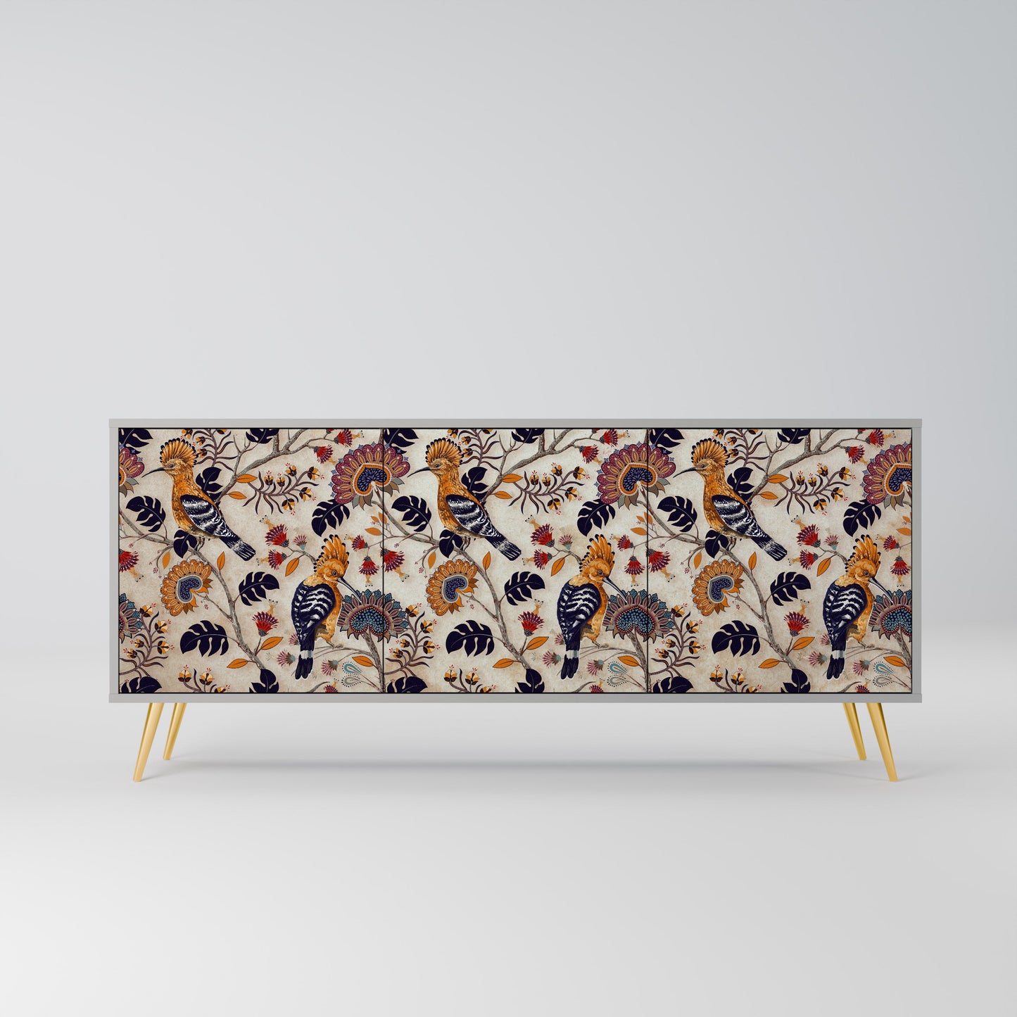 EMINENT HOOPOE 3-Door Sideboard in Grey Finish