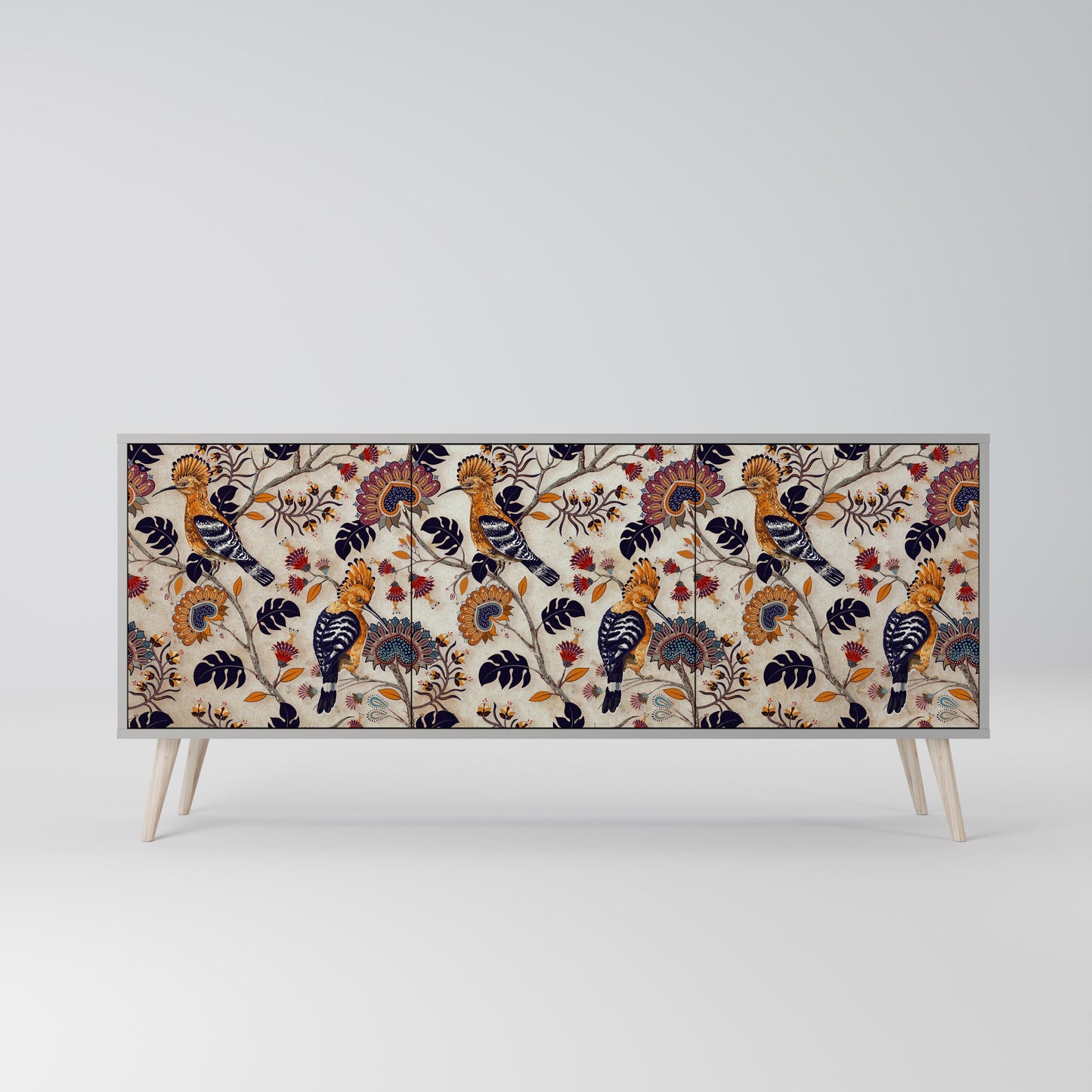 EMINENT HOOPOE 3-Door Sideboard in Grey Finish