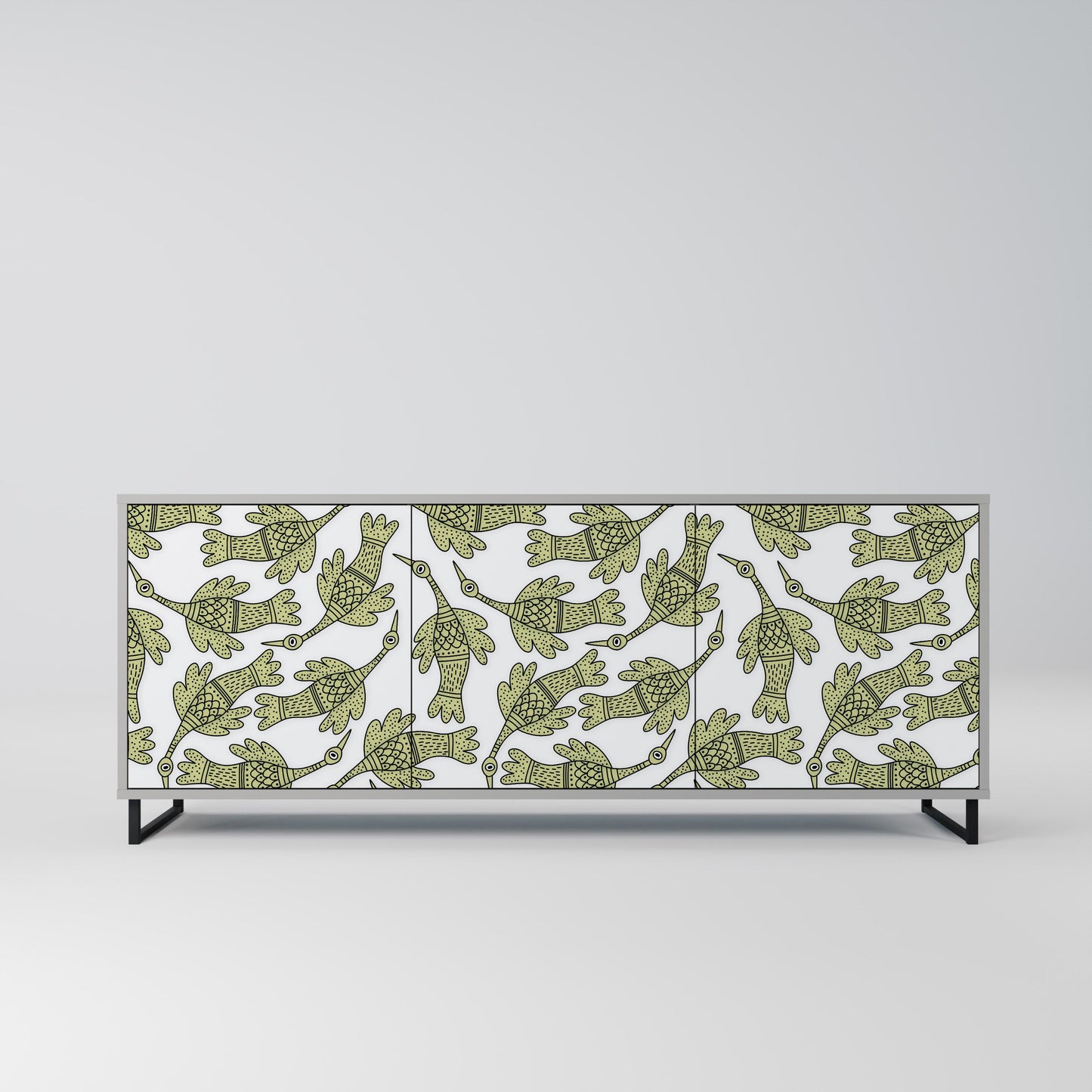 SEEDLING SONGBIRD 3-Door Sideboard in Grey Finish