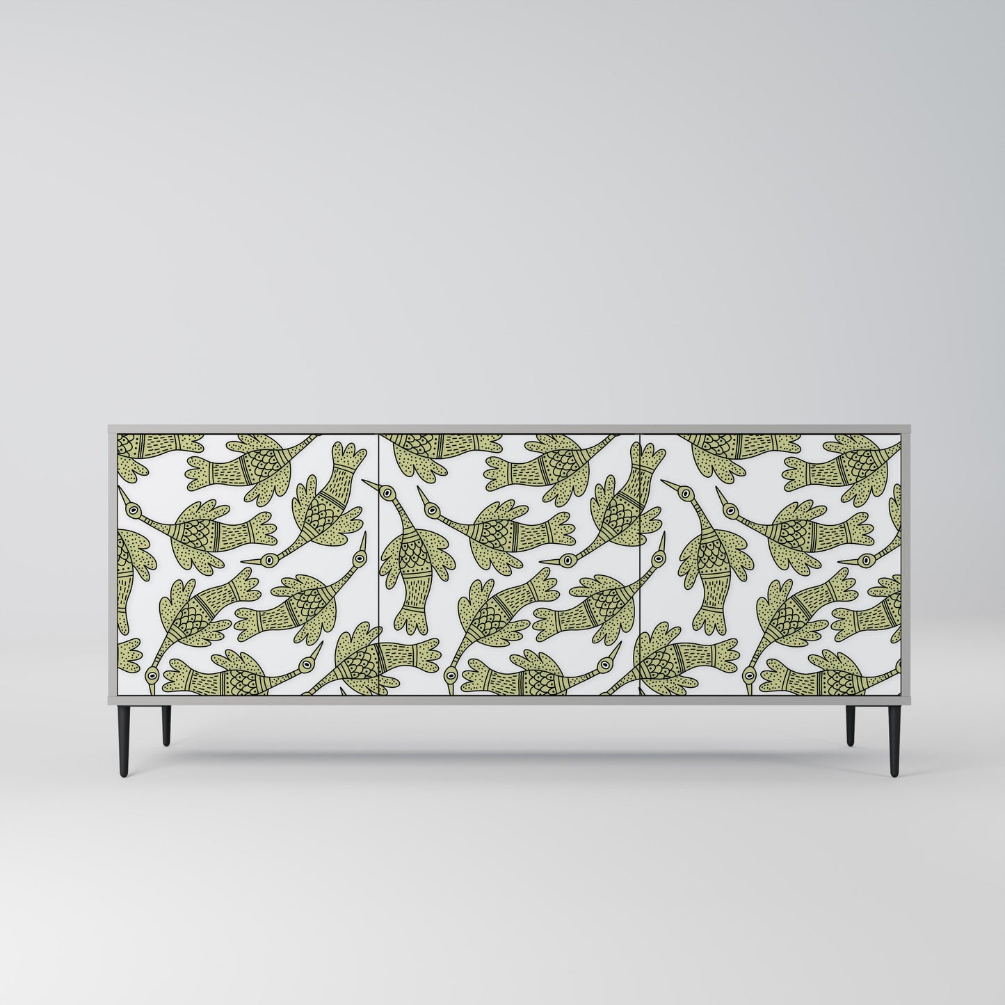 SEEDLING SONGBIRD 3-Door Sideboard in Grey Finish