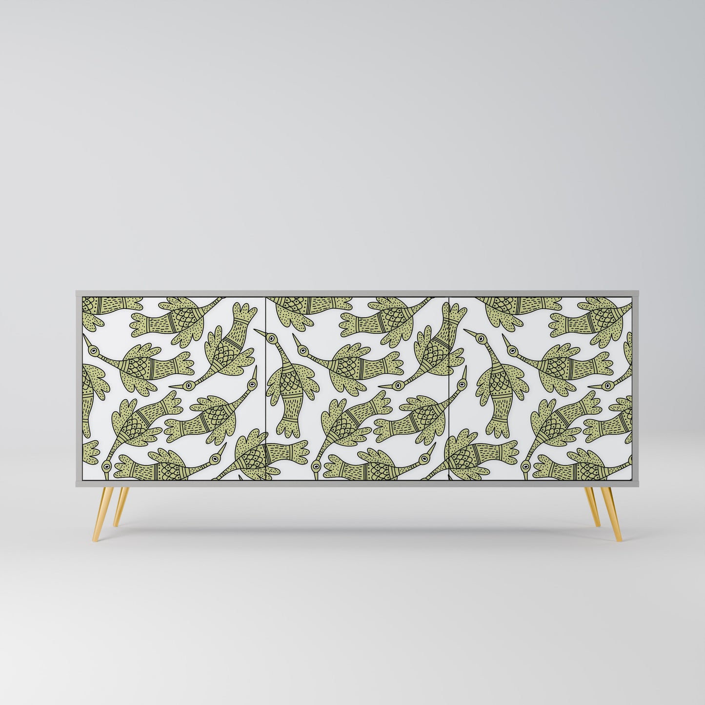 SEEDLING SONGBIRD 3-Door Sideboard in Grey Finish