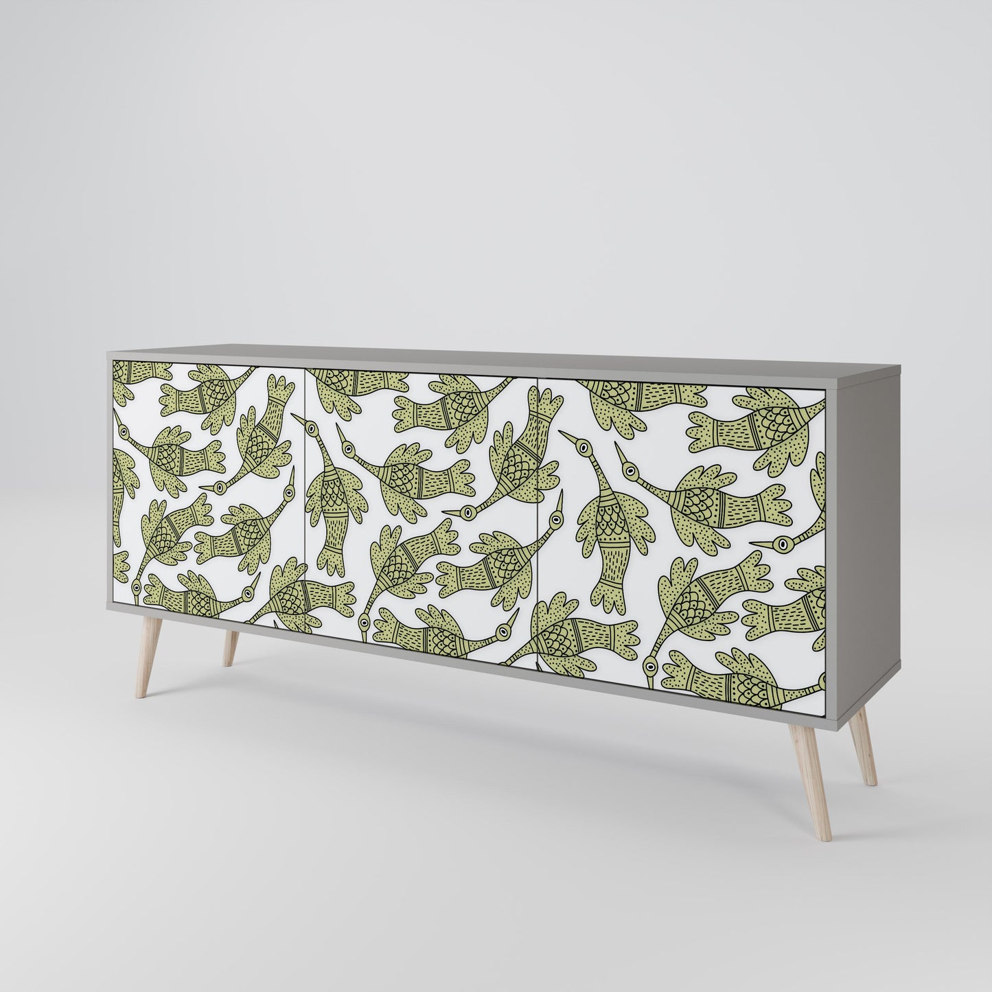 SEEDLING SONGBIRD 3-Door Sideboard in Grey Finish