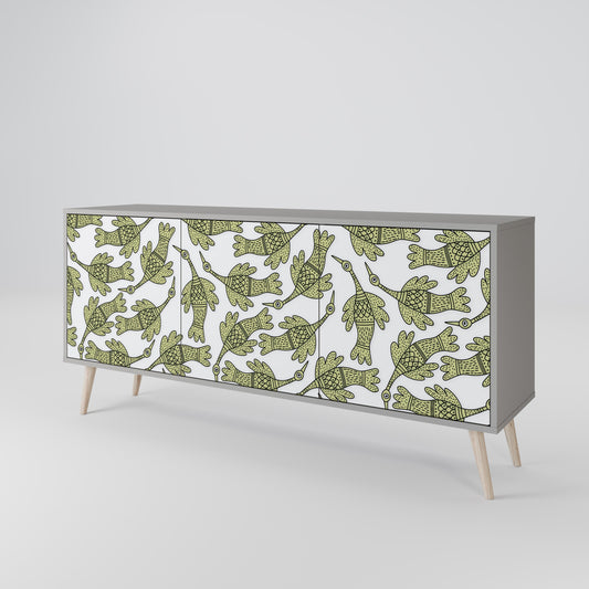 SEEDLING SONGBIRD 3-Door Sideboard in Grey Finish