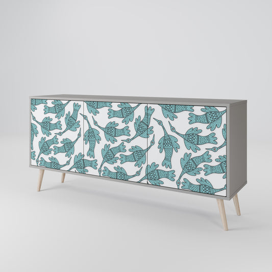 WATERSPOUT SONGIBIRD 3-Door Sideboard in Grey Finish